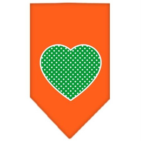 UNCONDITIONAL LOVE Green Swiss Dot Heart Screen Print Bandana Orange Small UN851569